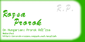 rozsa prorok business card